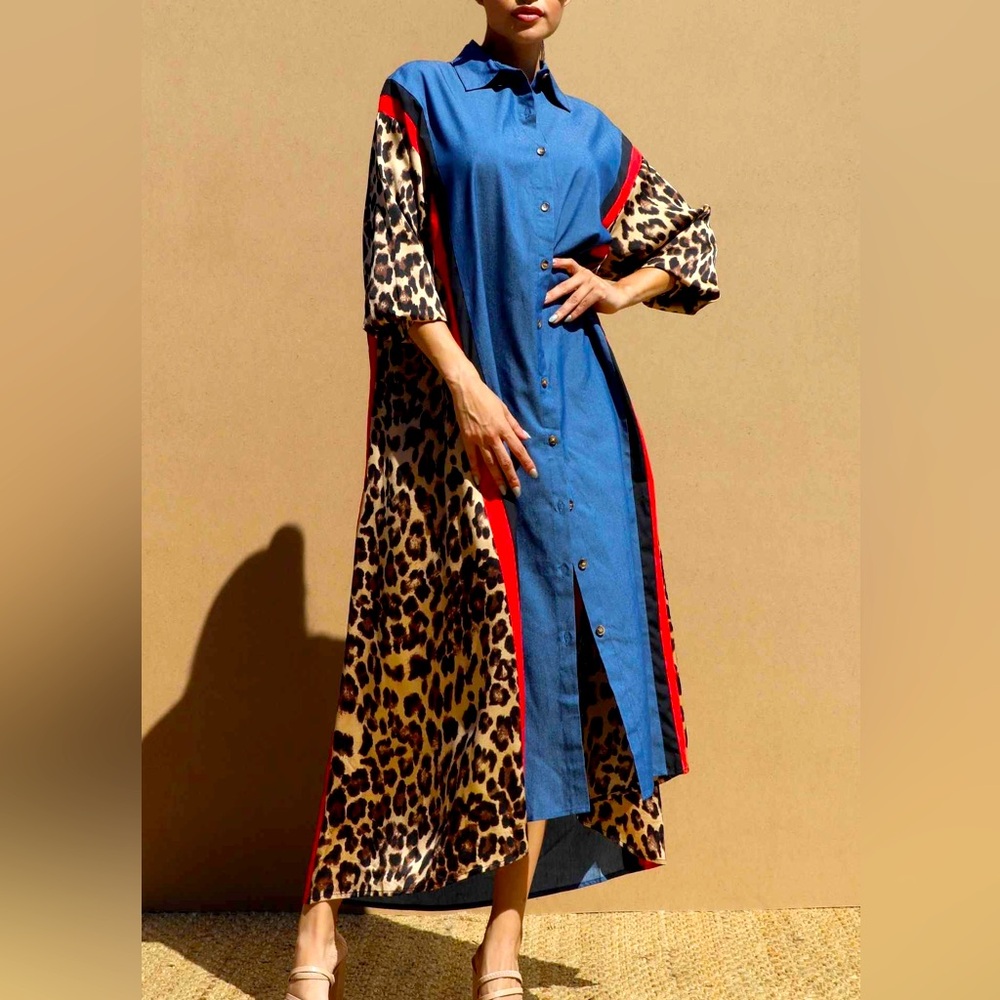 Beautiful denim dress - animal print pattern. It’s stunning.
Size S/M or  L/XL